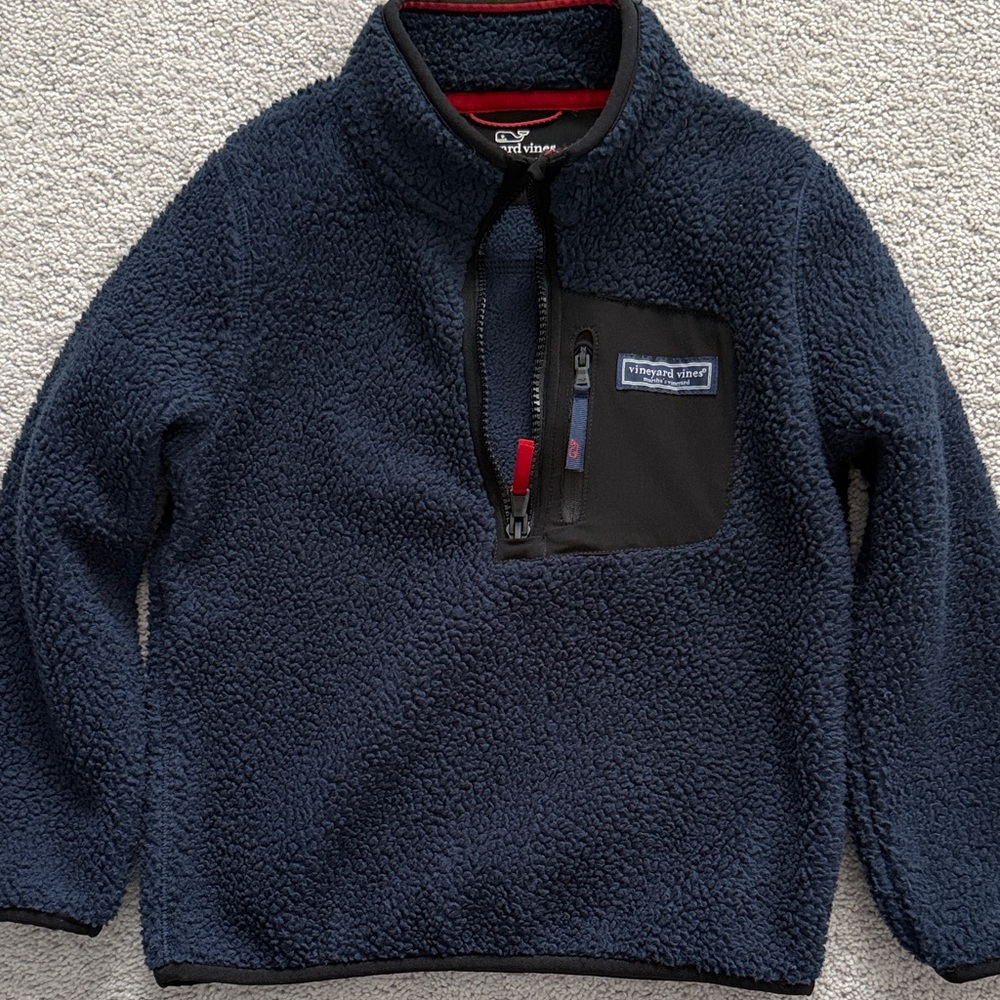 Vineyard Vines Kids Blue Fleece Pullover